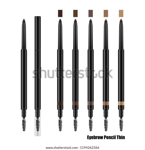 Download Eyebrow Slim Retractable Pencil Mockup Set Stock Vector (Royalty Free) 1194262366