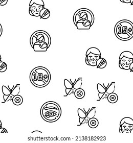 Eyebrow Tattoo Beauty Procedure Vector Seamless Muster Thin Line Illustration