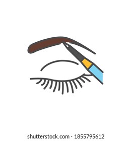 Eyebrow Tattoo Color Line Icon. Pictogram For Web Page, Mobile App, Promo. UI/UX/GUI Design Element. Editable Stroke.