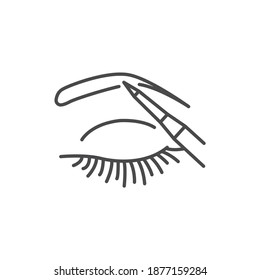 Eyebrow tattoo color line icon. Pictogram for web page, mobile app, promo.