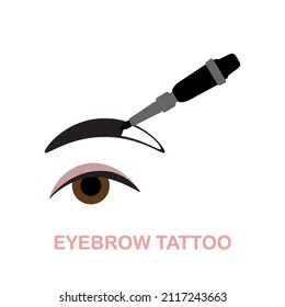 Eyebrow Tattoo flat icon. Colored element sign from beauty salon collection. Flat Eyebrow Tattoo icon sign for web design, infographics and more.