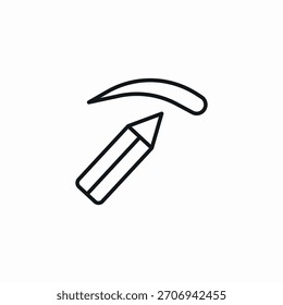 Vector de signo de icono de tatuaje de cejas