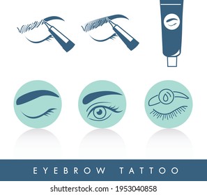 eyebrow tattoo icon vector for designer 