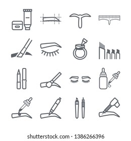 The Eyebrow Tattoo Icons set