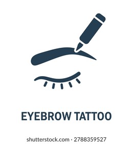 Eyebrow tattoo microblading procedure icon with microblading cosmetic esthetic