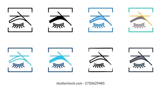 Ícones de encadeamento de sobrancelha definem várias coleções de estilos. Traçado editável 
