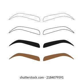 Eyebrow tracing on white background