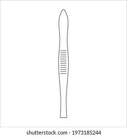 Eyebrow tweezer vector outline icon isolated on white background. Forceps for precise hair removal on face and body. Pincette symbol for beauty salon.