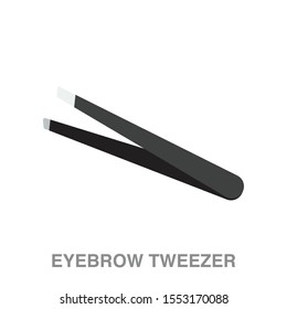 Eyebrow tweezers flat icon on white transparent background. You can be used eyebrow tweezers icon for several purposes.