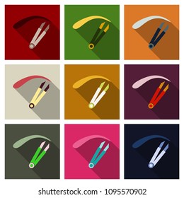 Eyebrow tweezers icon. Flat illustration of eyebrow tweezers vector icon for web