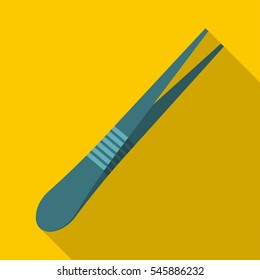 Eyebrow tweezers icon. Flat illustration of eyebrow tweezers vector icon for web