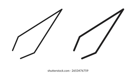 Ícone de pinça de sobrancelha, sinal vetorial de contorno, pictograma de estilo linear e sólido isolado no branco.