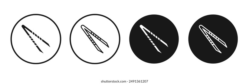 Eyebrow tweezers icon set on white background