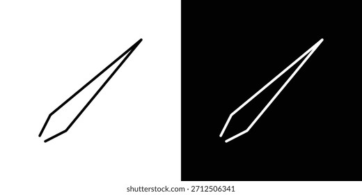 Icono de pinzas para cejas en estilo lineal simple.