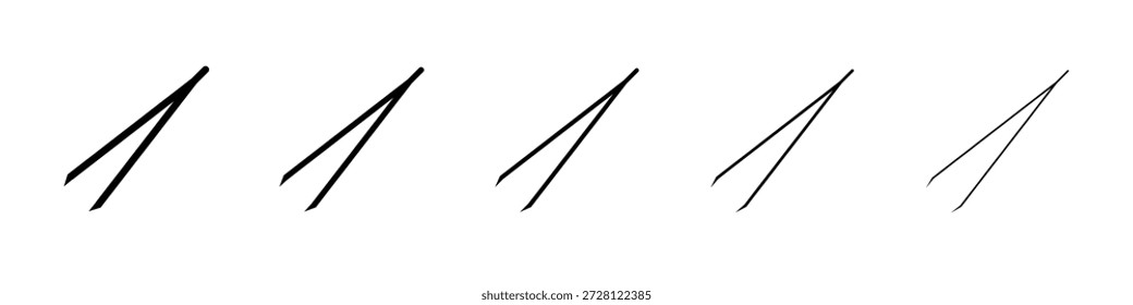 Vector de icono de pinzas de cejas en pictograma lineal de trazo editable