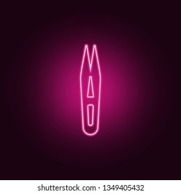 eyebrow tweezers iconicon. Elements of Handmade in neon style icons. Simple icon for websites, web design, mobile app, info graphics