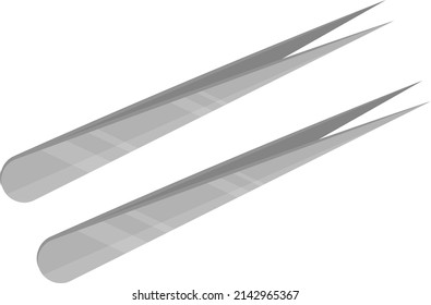 Eyebrow tweezers, illustration, vector on a white background.