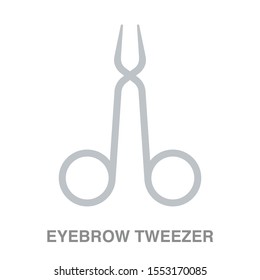 Eyebrow tweezers scissor flat icon on white transparent background. You can be used eyebrow tweezers scissor icon for several purposes.