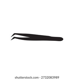 Diseño plano de la ilustración del Vector de la silueta de las pinzas de la ceja sobre fondo blanco