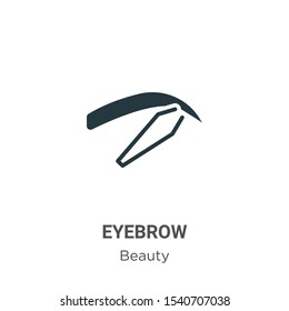 Eyebrow vector icon on white background. Flat vector eyebrow icon symbol sign from modern beauty collection for mobile concept and web apps design.