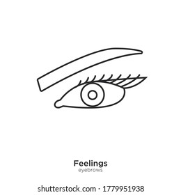 Eyebrow vector illustration lineal color and filled design