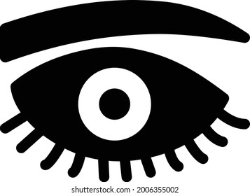 eyebrow with white background. eyebrow is a symbol of professtion .glyph flat icon.