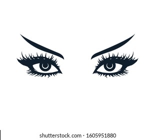 Eyebrow women beauty Vector Design Template