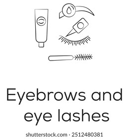 Eyebrows and eye lashes vector icon