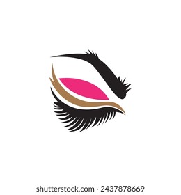 eyebrows, eyelashes, cosmetic logo, beauty abstract vector illustration design