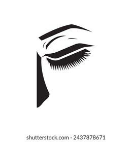 eyebrows, eyelashes, cosmetic logo, beauty abstract vector illustration design