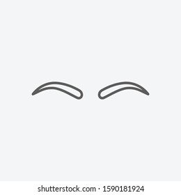Eyebrows icon line symbol. Isolated vector illustration of icon sign concept for your web site mobile app logo UI design.