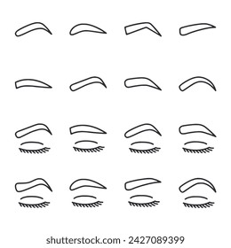 Eyebrows icon set vector illustration