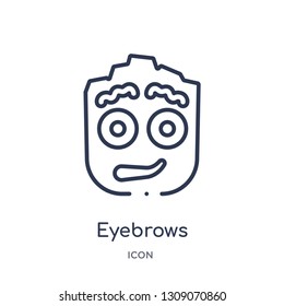 eyebrows icon from smiles outline collection. Thin line eyebrows icon isolated on white background.