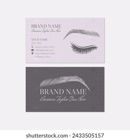 Eyebrows and Lashes Make Up Artist Business Card Design Template