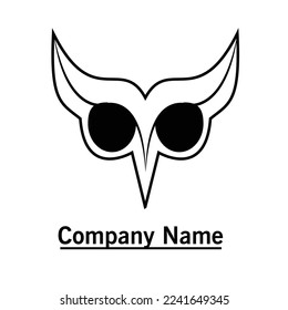 eyebrows owl logo black and white