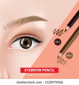 Eyebrows pencil banner design vector illustration
