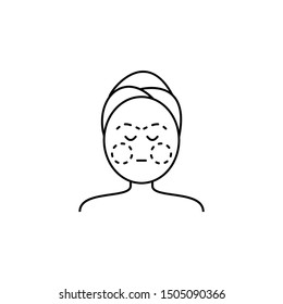 eyebrows shakes line icon on white background