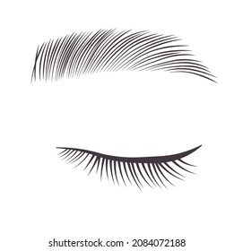 Eyebrows vector stock illustration. Black and white lines. isolated on a white background. The logo of the beauty salon.