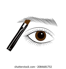 Eyebrows vector stock illustration. Black and white lines. isolated on a white background. The logo of the beauty salon.