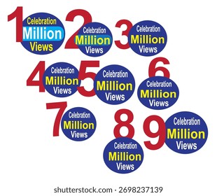 Eye-catching 1M to 10M views illustration, perfect for banners and thumbnails