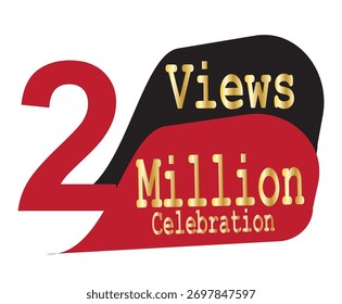 Eye-catching 2M views illustration, perfect for banners and thumbnails 