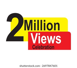 Eye-catching 2M views illustration, perfect for banners and thumbnails 