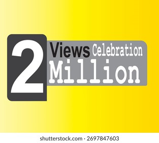 Eye-catching 2M views illustration, perfect for banners and thumbnails 