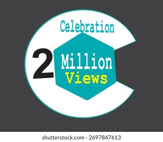 Eye-catching 2M views illustration, perfect for banners and thumbnails 