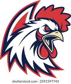 Eye-Catching 3D abstract Chicken Head Mascot Logo Illustration.