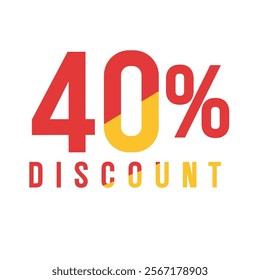 Eye-Catching 40% Discount Promotion with Bold Red and Yellow Design