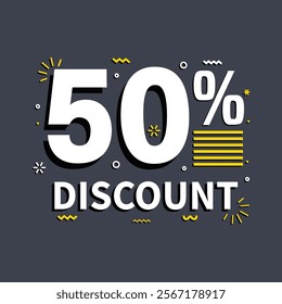 Eye-Catching 50% Discount Promotion with Festive Elements