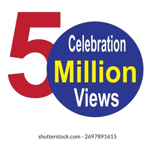 Eye-catching 5M views illustration, perfect for banners and thumbnails