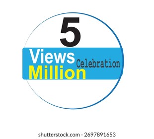 Eye-catching 5M views illustration, perfect for banners and thumbnails