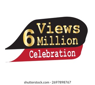 Eye-catching 6M views illustration, perfect for banners and thumbnails